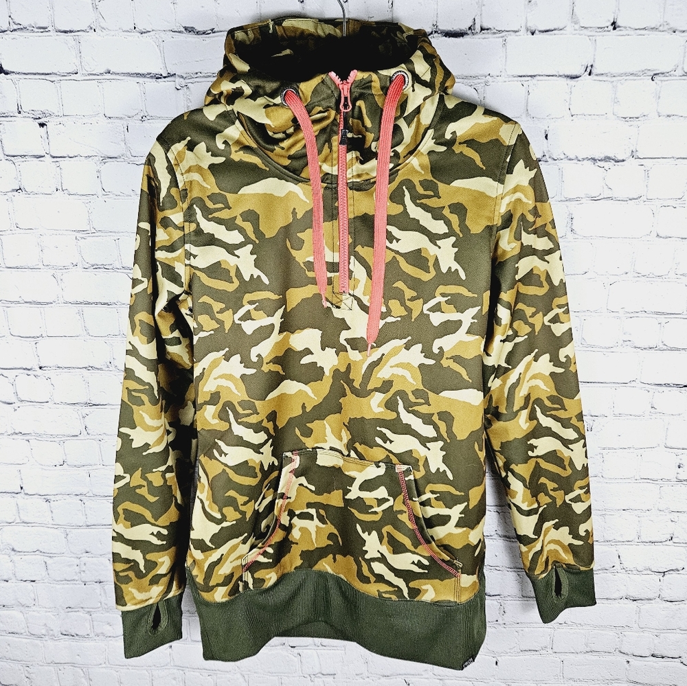 POWDER ROOM | high neck long lengthcamo camouflage hoodie sweater